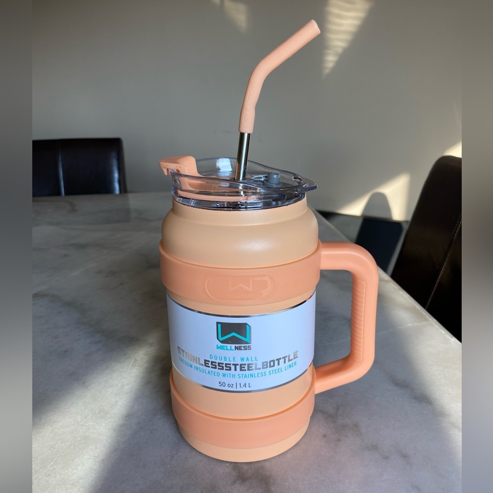Wellness 50 oz. Stainless Steel Bottle in Peach (Light Orange)